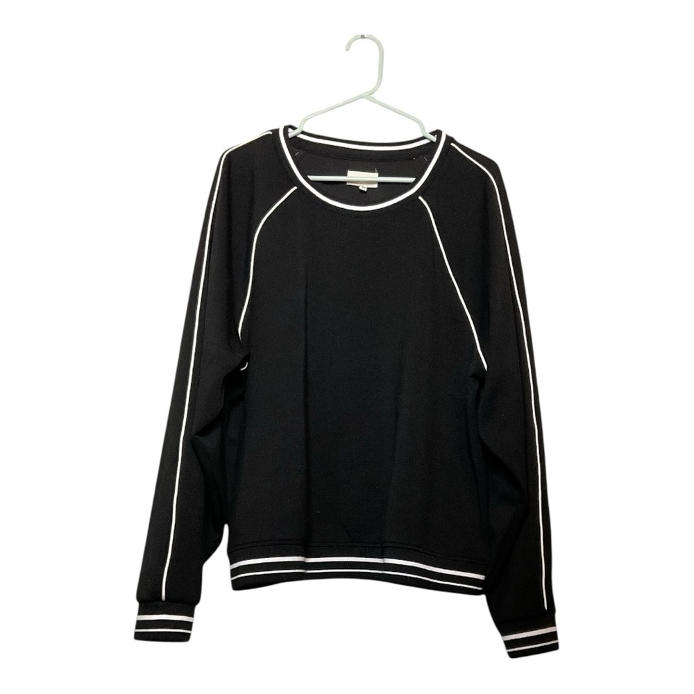 Women’s NWOT Thread & Supply Amelia Top in black with white‎ accents, size XL